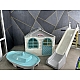 Набір дитячий ТМ Doloni Будиночок XL, пісочниця, гірка велика 243 см, сіро-молочний