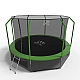 Батут FitToSky 374 см з внутрішньою сіткою та драбинкою зелений
