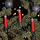 Новорічна світлодіодна гірлянда Свічки 20 шт червона із затискачами
