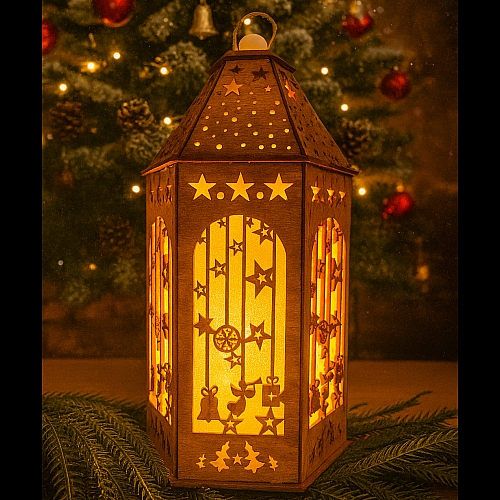 Ліхтар на батарейках LightZone, таймер, теплий білий, декоративна прикраса