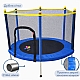 Батут дитячий 140 см Fitonix із захисною сіткою + 6 опорних ніжок Blue