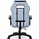 Дизайнерське геймерське крісло з тканини до 130 кг з масажною подушкою, підніжкою ThroneX блакитне з сірим linen 007