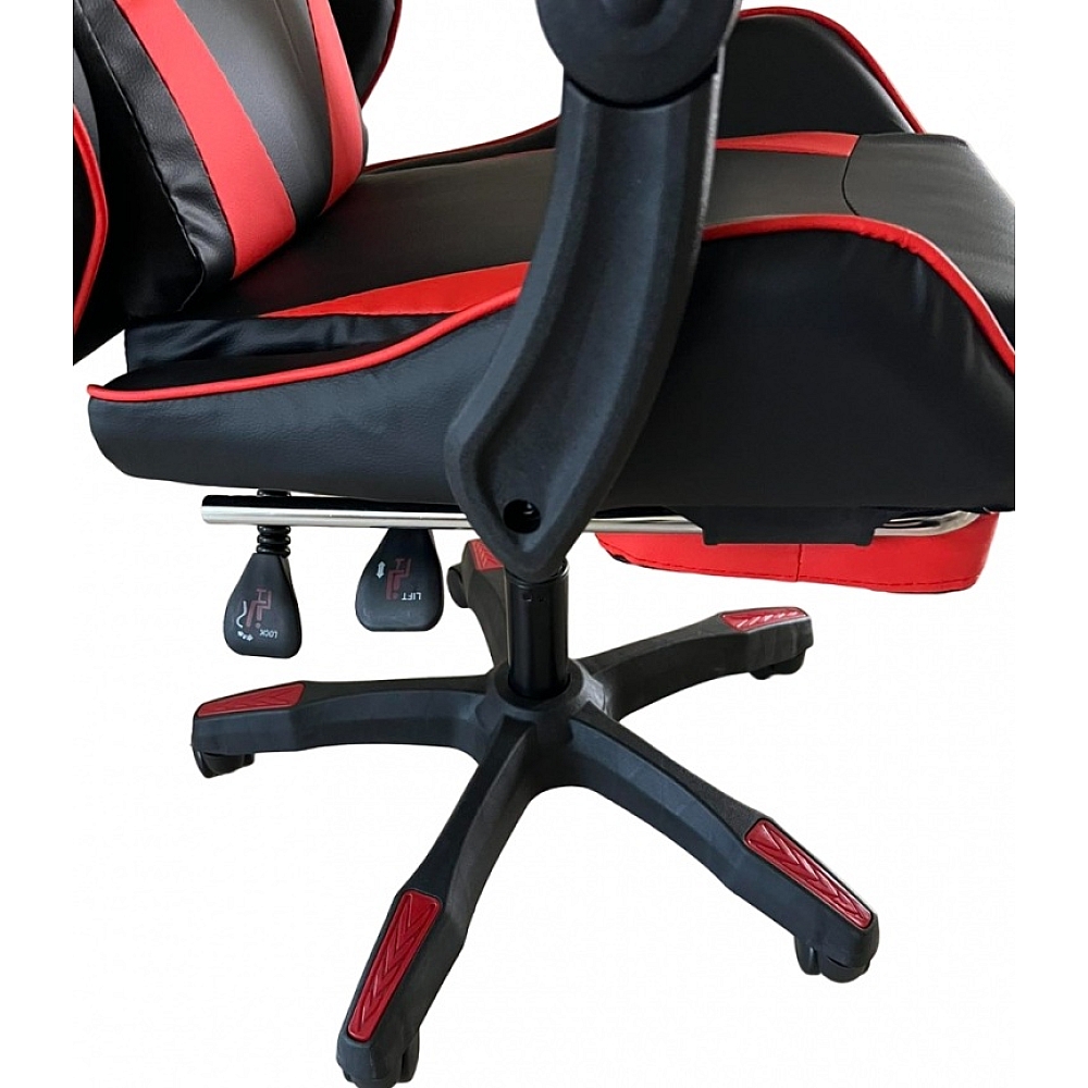 Крісло геймерське з підставкою для ніг Comfort Game червоне