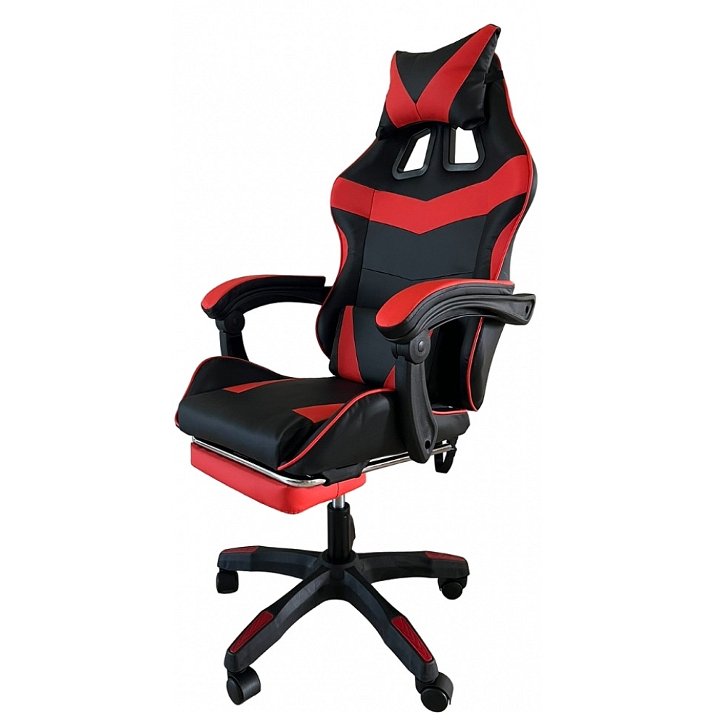 Крісло геймерське з підставкою для ніг Comfort Game червоне