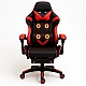 Крісло геймерське Gamery професійне з массажером та підставкою для ніг чорно-червоне комп'ютерне ігрове