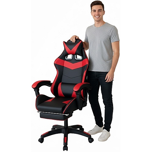 Крісло геймерське з підставкою для ніг Comfort Game червоне