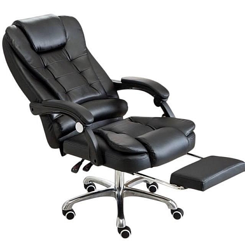 Офісне крісло Boss 23286 VIP, з підніжкою Чорне комп'ютерне крісло