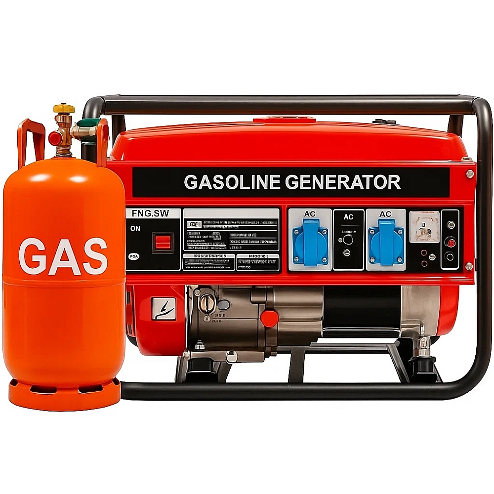 Генератор Luxtec 2,8 кВт газ/бензин Оригінал, 7 к.с., 15 літрів, 40 кг, однофазний мідна обмотка