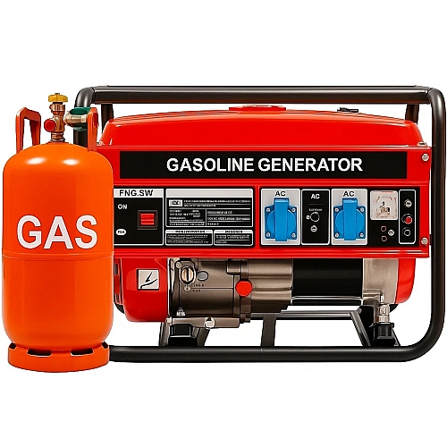 Генератор Luxtec 2,8 кВт газ/бензин Оригінал, 7 к.с., 15 літрів, 40 кг, однофазний мідна обмотка