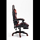 Крісло геймерське Gamery професійне з массажером та підставкою для ніг чорно-червоне комп'ютерне ігрове