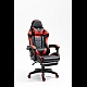 Крісло геймерське Gamery професійне з массажером та підставкою для ніг чорно-червоне комп'ютерне ігрове