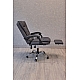 Офісне крісло BOSS KO22 Premium з масажем, тканинне, сіре, до 130 кг, з підставкою для ніг