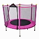 Батут дитячий 140 см Fitonix із захисною сіткою + 6 опорних ніжок рожевий
