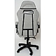Дизайнерське геймерське крісло з тканини до 130 кг з масажною подушкою, підніжкою ThroneX світло-сірий з графітом linen 005