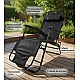 Шезлонг-лежак Axeon, до 120 кг, чорний, розкладний