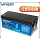 LiFePO4 12V 200Ah Акумулятор MFUZOP 2560Wh Smart BMS 200A