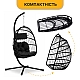 Підвісне крісло-кокон LEOBRO LB-1060 Black - до 150 кг, ротанг + сталевий каркас