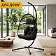 Підвісне крісло-кокон LEOBRO LB-1060 Black - до 150 кг, ротанг + сталевий каркас