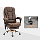 Офісне крісло до 130 кг з масажною подушкою та підставкою для ніг BOSS KO22 Premium коричневе з тканини