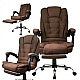 Офісне крісло до 130 кг з масажною подушкою та підставкою для ніг BOSS KO22 Premium коричневе з тканини