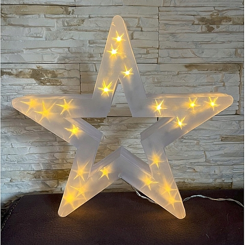 Світлодіодна зірка з 3D голографічним ефектом 34 см різдвяна