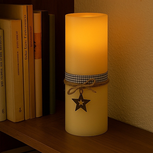 Електрична декоративна свічка 31 см на батарейках, таймер 6 ч