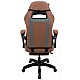 Дизайнерське геймерське крісло до 130 кг з масажною подушкою, підніжкою ThroneX коричневе з графітом PVC 005