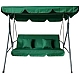 Садова гойдалка Comfort Lux 3-місна зелена з матрацом і навісом, 2 подушки в комплекті, до 260 кг, для дачі, саду та тераси