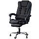Офісне крісло до 130 кг з підставкою для ніг BOSS KO22 VIP Чорне з тканини
