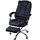 Офісне крісло до 130 кг з підставкою для ніг BOSS KO22 VIP Чорне з тканини