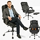 Офісне крісло до 150 кг з масажною подушкою та підставкою для ніг Master Prestige KO42CZ Premium Чорне