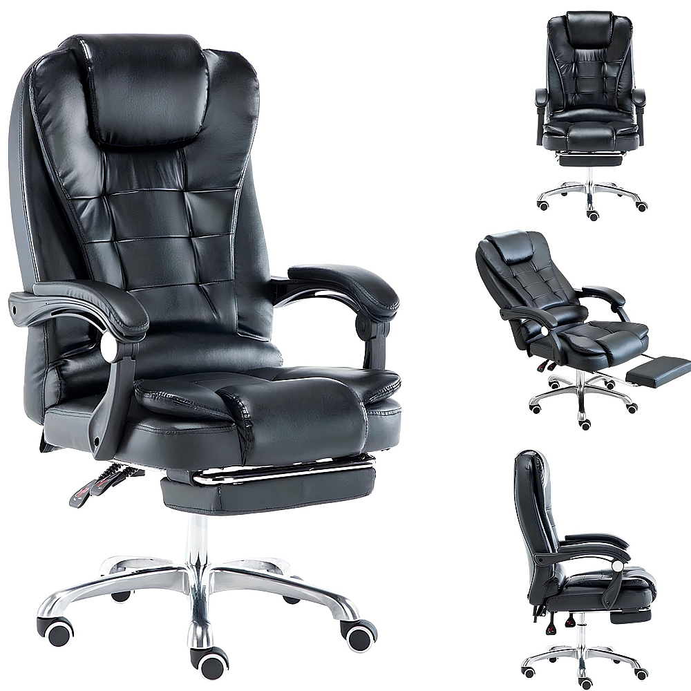 Офісне крісло Boss 23286 Reg, з підніжкою Чорне комп'ютерне крісло