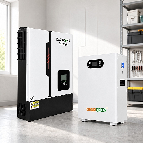 11 кВт LiFePO4 Комплект резервного живлення з Wi-Fi інвертор Daxtromn Power + 51,2V 100Ah акумулятор з LCD-дисплеєм Genix Green