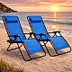 Комплект шезлонг-лежак з підстаканником Axeon 2 шт., синій, складний з текстилену