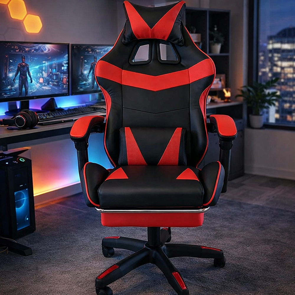 Геймерське крісло Vicotan VIP професійне, чорно-червоне