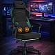 Крісло геймерське Vector (Тканина) з масажною подушкою та підніжкою, Чорно-зелене