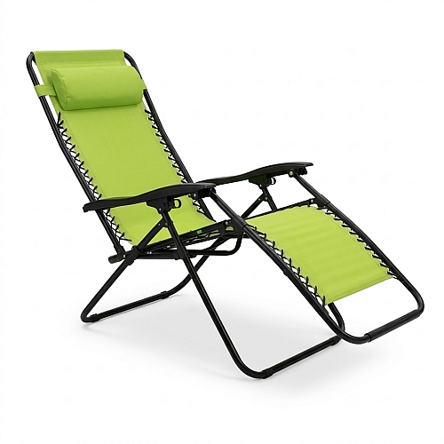 Шезлонг-лежак з підстаканником Axeon, lime green, складний з текстилену