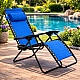 Шезлонг-лежак з підстаканником Axeon, синій, складний з текстилену