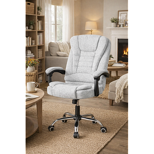 Офісне крісло BOSS KO22, тканинне, світло-сіре, до 130 кг