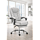 Офісне крісло BOSS KO22 VIP з підставкою для ніг, тканинне, світло-сіре, до 130 кг