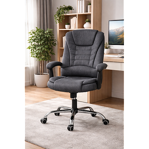 Офісне крісло BOSS KO22, тканинне, темно-сіре, до 130 кг