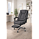 Офісне крісло BOSS KO22 VIP, тканинне, темно-сіре, з висувною підставкою для ніг, до 130 кг