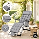 Садове пляжне крісло Ideal Garden Premium з матрацом та подушкою, до 125 кг, сірий, шезлонг для саду та тераси