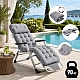 Садове пляжне крісло Ideal Garden з матрацом та подушкою, до 90 кг, сірий, шезлонг для саду та тераси